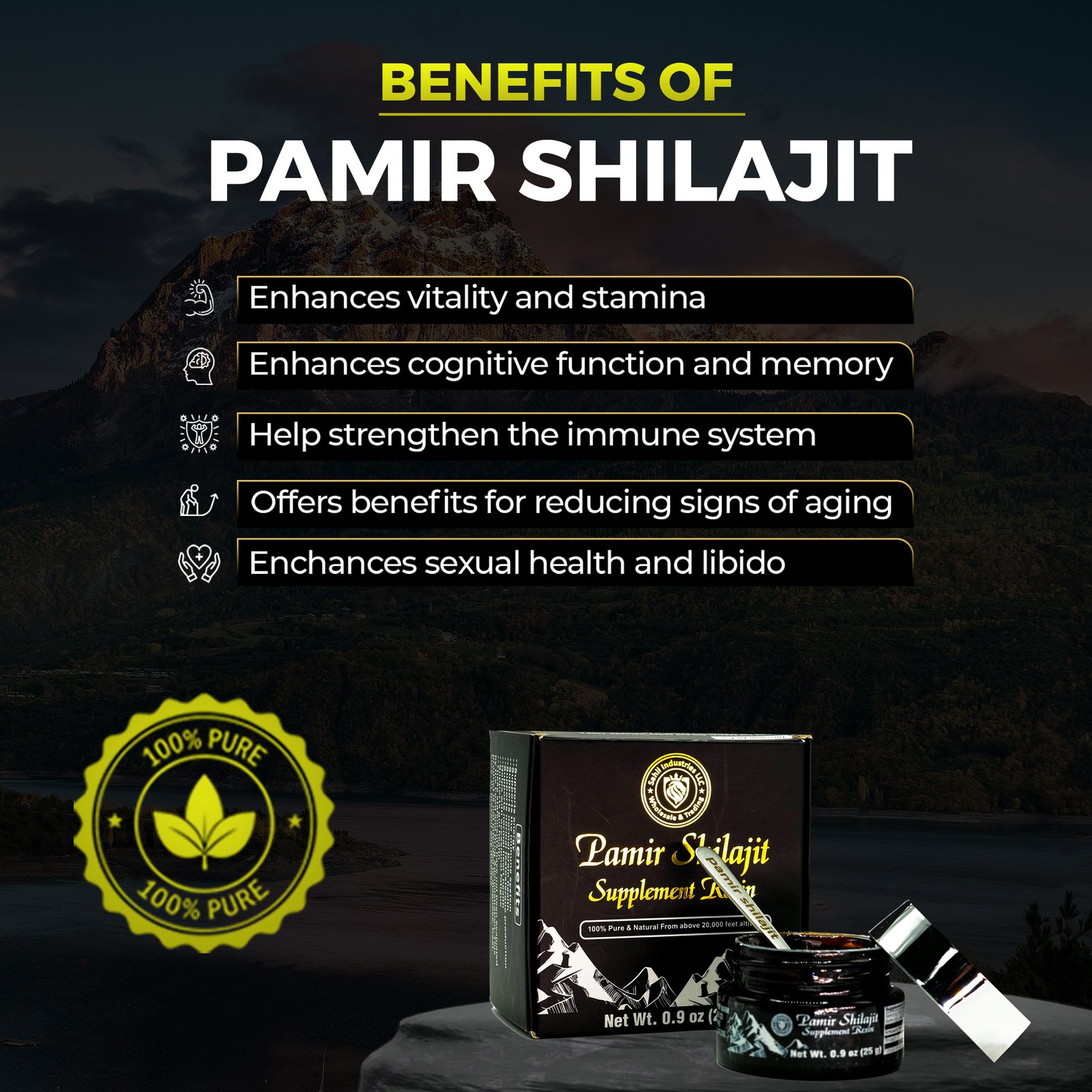 100 % Pure Pamir Shilajit Supplement Resin - Image 4