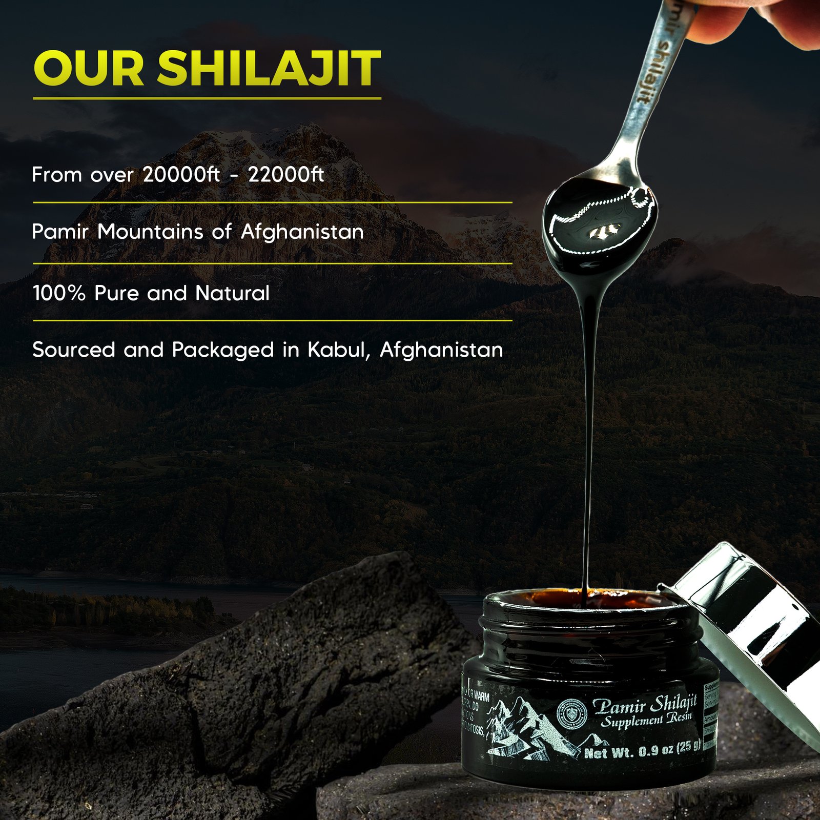 100 % Pure Pamir Shilajit Supplement Resin - Image 2